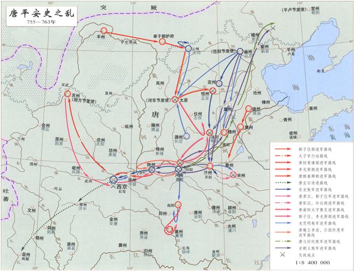 唐朝安史之乱版图变化图片