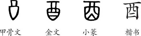 酉 字义 酉 字的字形演变 小篆隶书楷书写法 酉 说文解字 品诗文网